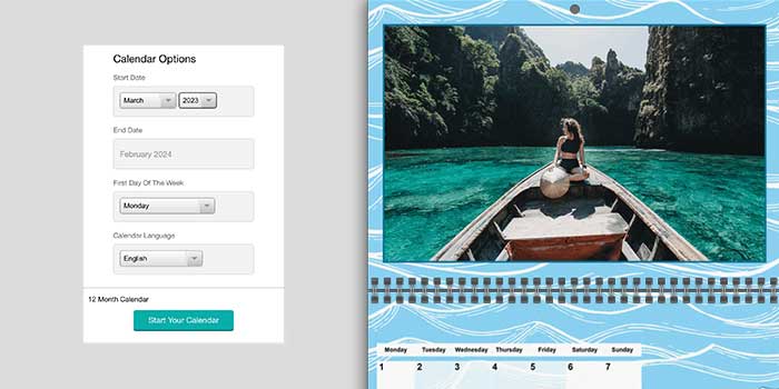 start the calendar from any month